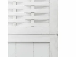 Tabique divisorio de 3 paneles en madera maciza de paulownia blanca Blanco New