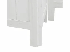 Tabique divisorio de 3 paneles en madera maciza de paulownia blanca Blanco New