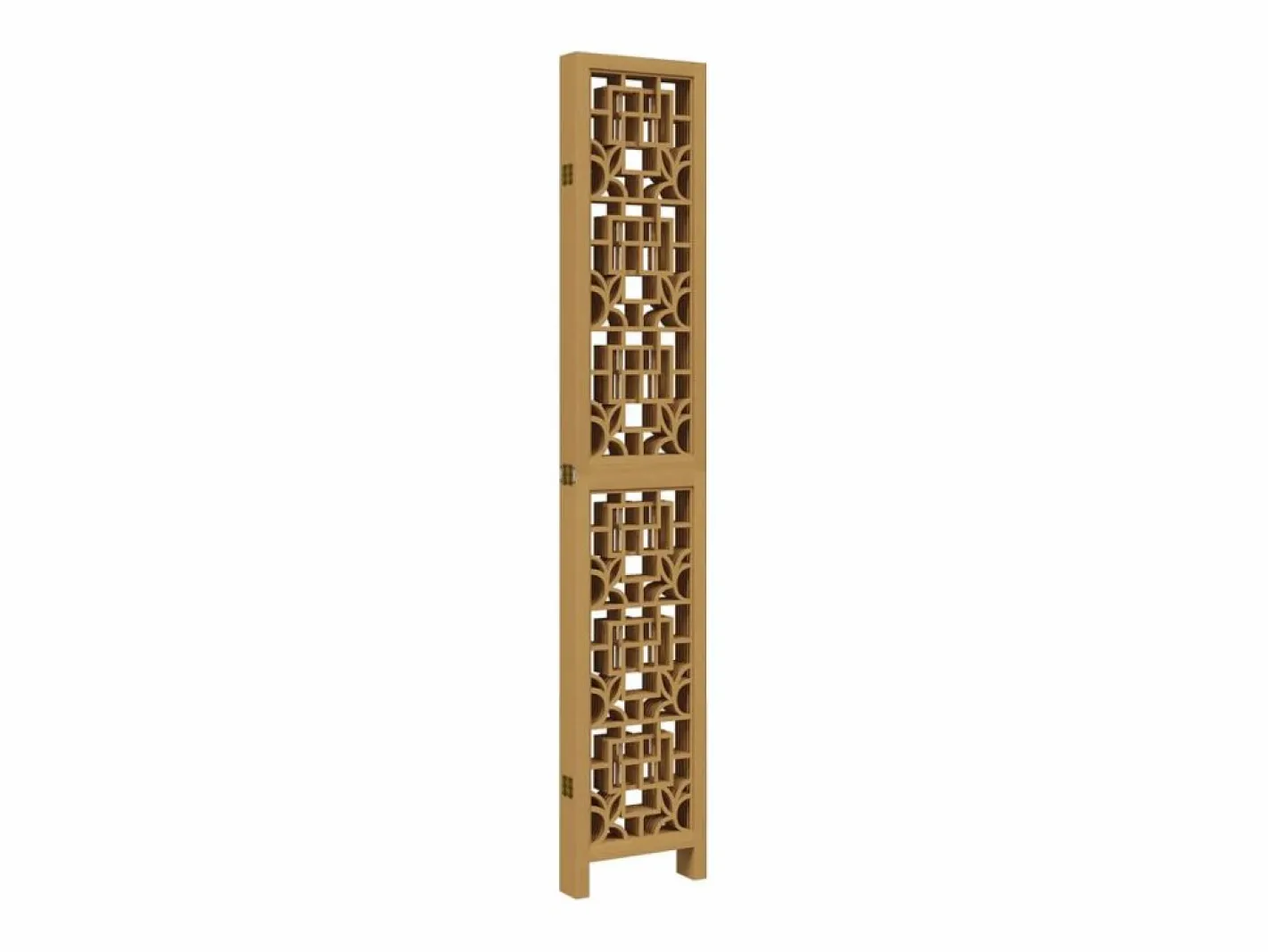 Tabique divisorio de 6 paneles en madera maciza de paulownia marrón^ Online