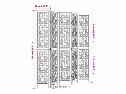 Tabique divisorio de 5 paneles en madera maciza de paulownia marrón Marru00f3n Best