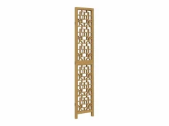 Tabique divisorio de 3 paneles en madera maciza de paulownia marrón^ Outlet