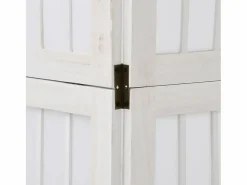 Biombo|Tabique divisorio de 5 paneles en madera maciza de paulownia blanca