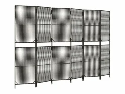 Biombo|Tabique divisorio de mimbre de resina de 6 paneles