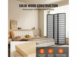 Tabique Divisorio SucceBuy, Tabique Divisorio Japonés de 3 Paneles, Tabique Japonés Portátil, de Madera, Gira 360°, 120,5 x 170 x 1,9 cm, para Separar Habitaciones^ Discount