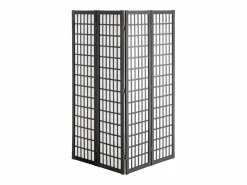 Tabique Divisorio SucceBuy, Tabique Divisorio Japonés de 4 Paneles, Tabique Japonés Portátil, de Madera, Gira 360°, 162 x 170 x 1,9 cm, para Separar Habitaciones Negro New