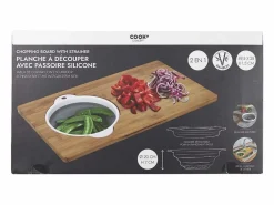 Cook Concept Materiales Y Utensilios De Cocina|Tabla de cortar de bambú con colador integrado
