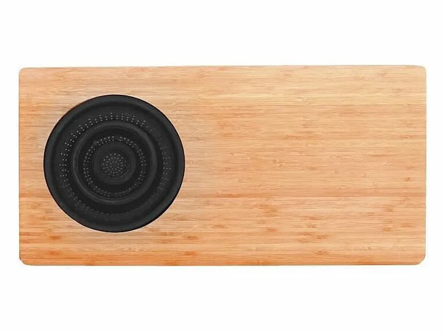 Materiales Y Utensilios De Cocina|Tabla de cortar de bambú con colador de plástico, 58 x 29 x 1,8 cm - Natural y negra