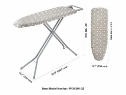 Tabla de Planchar SucceBuy, Gran Superficie de Planchado, 129,5 x 33 Cm, 4 Capas Marru00f3n New