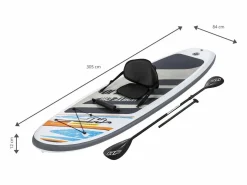 Tabla Paddle Surf Hinchable Hydro-Force White Cap 305x84x12 cm Remo Doble, Asiento, Bomba, Bolsa de Viaje^Bestway New
