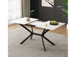 DripeX Mesa Extensible|Tablero de comedor extensible 120/160 cm, 4 a 6 personas, en MDF y metal, mesa rectangular