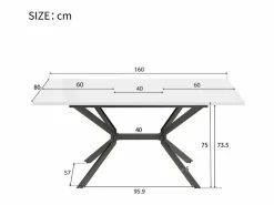 DripeX Mesa Extensible|Tablero de comedor extensible 120/160 cm, 4 a 6 personas, en MDF y metal, mesa rectangular
