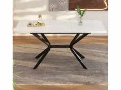 DripeX Mesa Extensible|Tablero de comedor extensible 120/160 cm, 4 a 6 personas, en MDF y metal, mesa rectangular