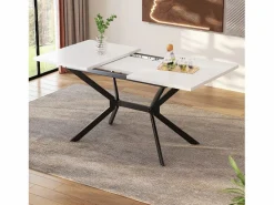 DripeX Mesa Extensible|Tablero de comedor extensible 120/160 cm, 4 a 6 personas, en MDF y metal, mesa rectangular