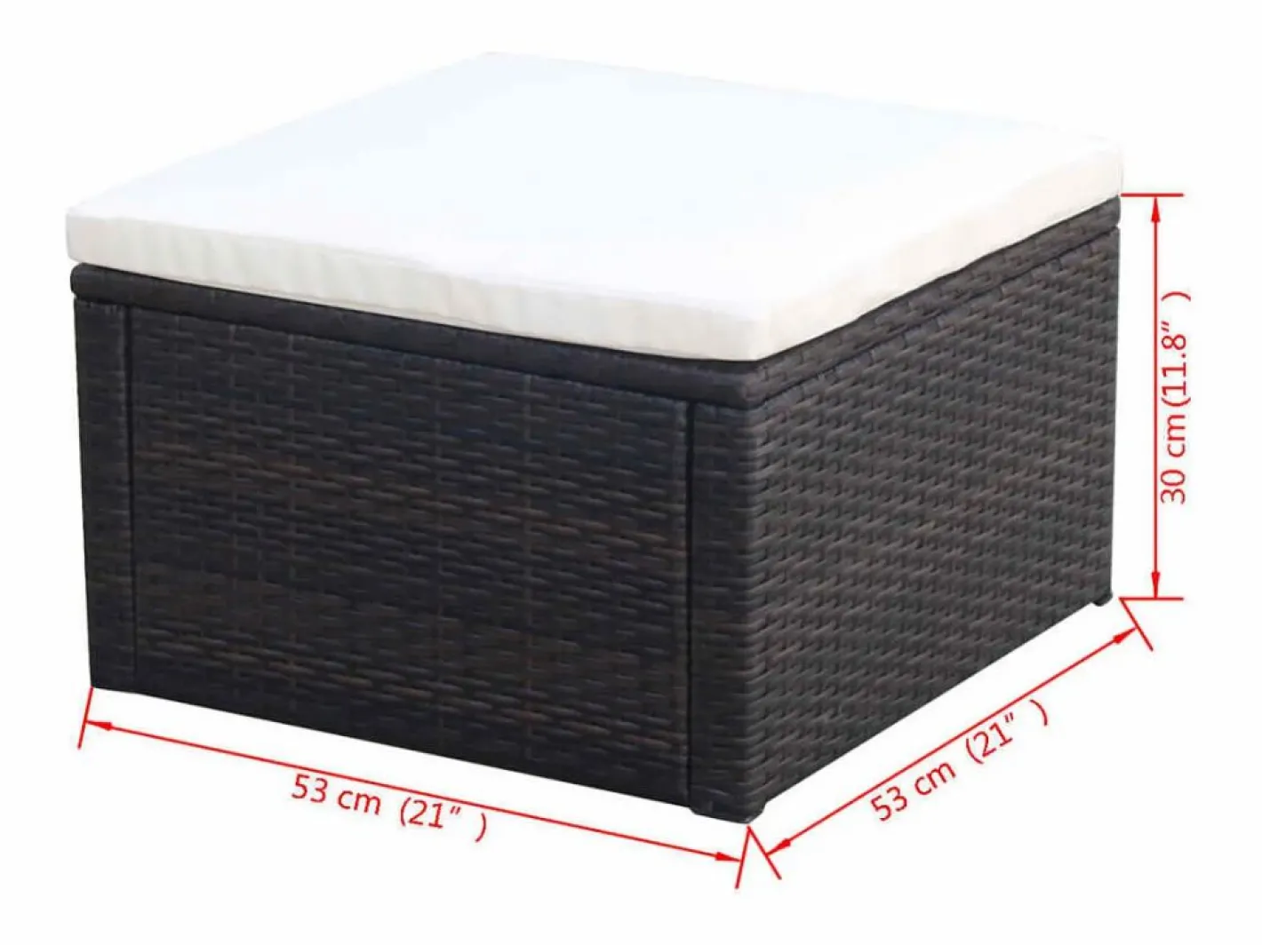 Taburete / reposapiés Resina tejida 53 x 53 x 30 cm Marrón Marru00f3n Hot
