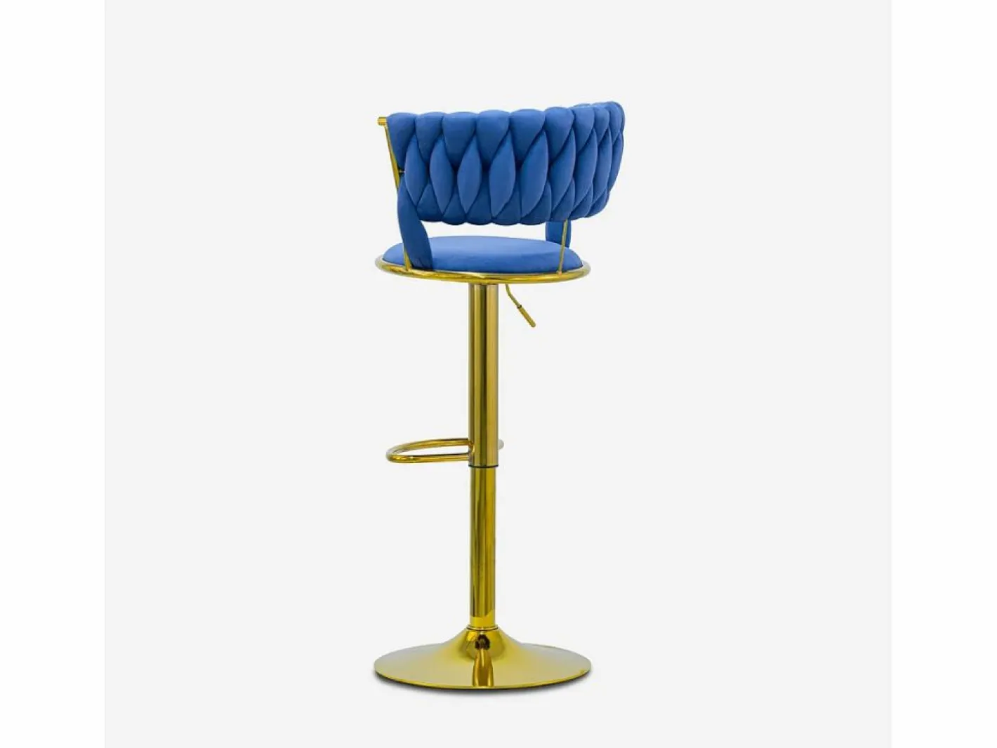 AHD Taburete ajustable de metal dorado y terciopelo entrelazado Macaron - Marino Azul Discount