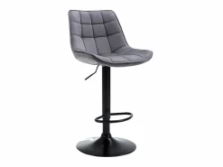 Vente-unique taburete alto ajustable terciopelo metal LIMA II (lote de 2) Gris Outlet