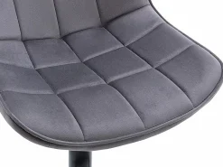 Vente-unique taburete alto ajustable terciopelo metal LIMA II (lote de 2) Gris Outlet