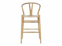 Vente-unique taburete alto de teca y mimbre - Natural - POGIANA Color natural claro Best