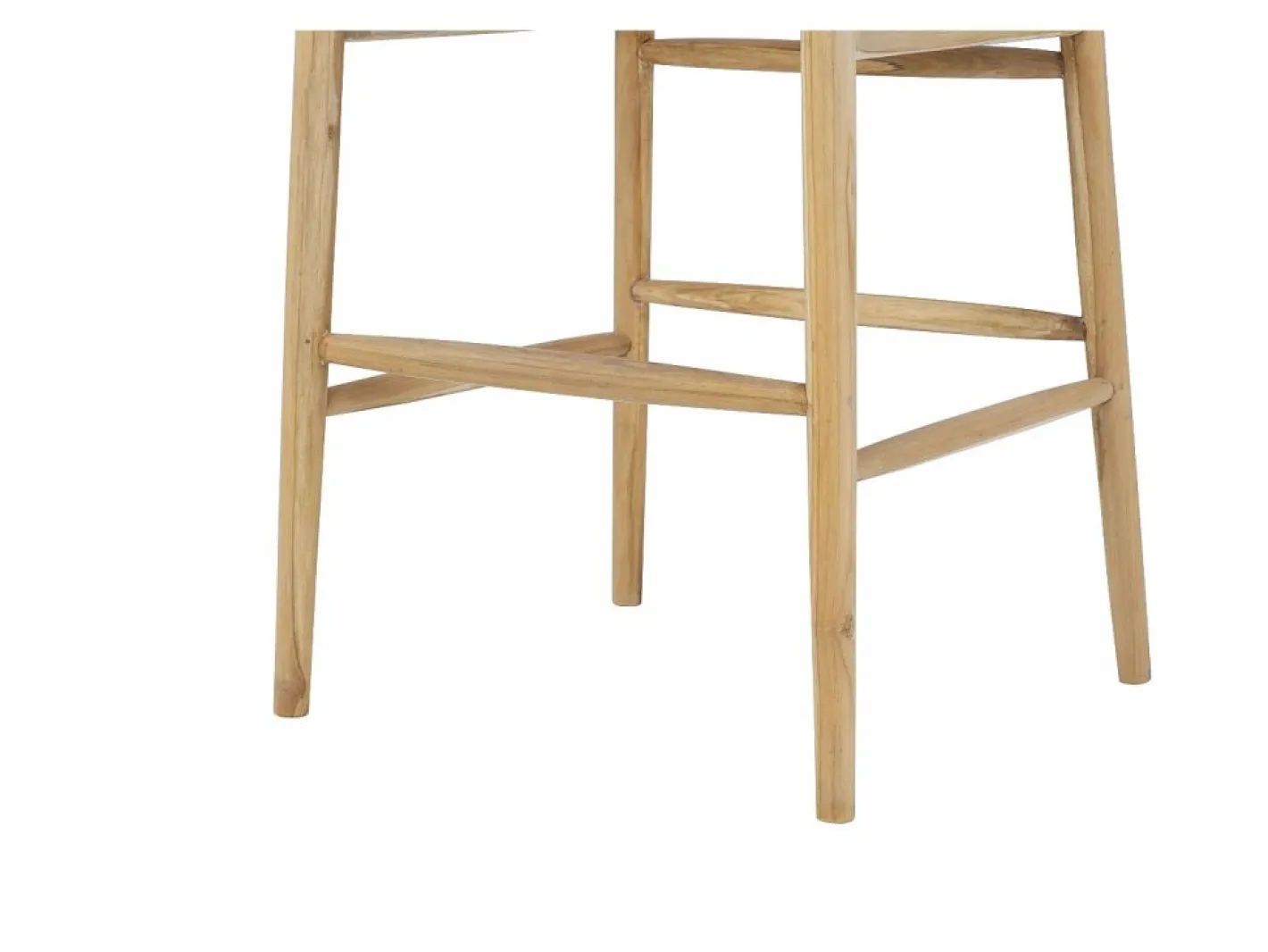 Vente-unique taburete alto de teca y mimbre - Natural - POGIANA Color natural claro Best