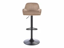 taburete alto de terciopelo y metal negro - Altura ajustable - - ELEANA^Vente-unique New