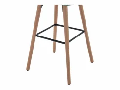 Vente-unique Muebles De Bar|Taburete Alto|taburete alto de terciopelo y metal efecto madera de haya - Verde oscuro - ELEANA