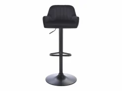 Vente-unique Muebles De Bar|Taburete Alto|Taburete alto de terciopelo y metal - Altura ajustable - - ELEANA