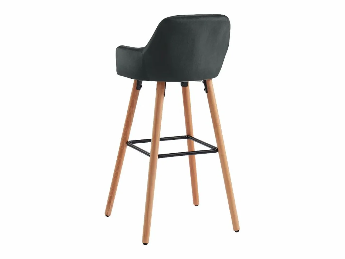 Vente-unique taburete alto vintage de terciopelo gris y metal ELEANA Negro Sale