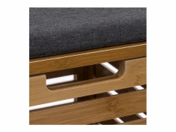 Taburete baúl de almacenamiento de bambú 35 x 35 cm^Five Outlet