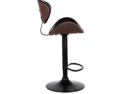 Vente-unique Muebles De Bar|Taburete Alto|Taburete bar piel sintética negro Lote 2 MONTENEGRO