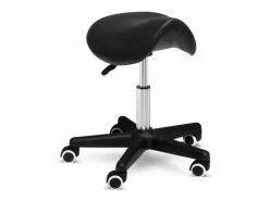 AHD Taburete con ruedas esteticista manicura pedicura cuero polipiel montura caballo Professional - Negro Sale