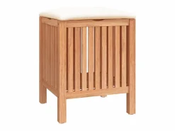 Taburete de baño 40,5x40x52 cm Madera maciza de nogal^ Clearance