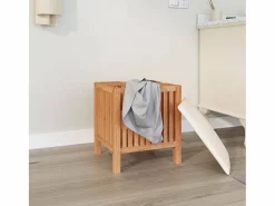 Taburete de baño 40,5x40x52 cm Madera maciza de nogal^ Clearance
