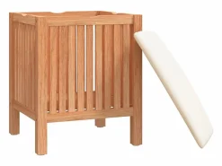 Taburete de baño 40,5x40x52 cm Madera maciza de nogal^ Clearance