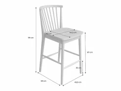 Taburete de bar con barrotes de madera de hevea, set de 2 natural^Sweeek New