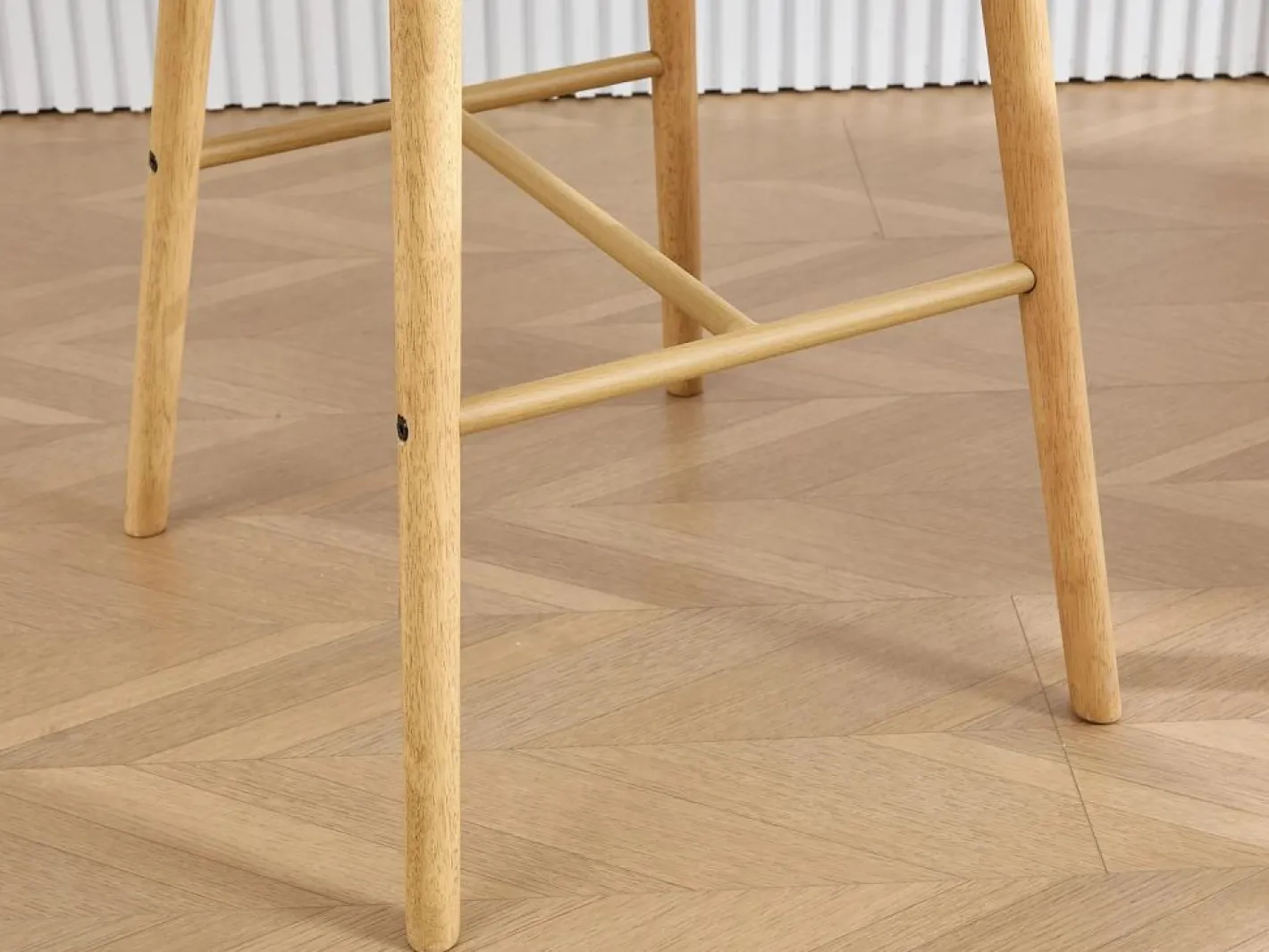 Taburete Alto|Taburete de Bar con Respaldo y Reposabrazos - Pies en Roble, Asiento de Lino - Altura Fija 75 cm - Ideal para Mostrador, Isla de Cocina, Barra