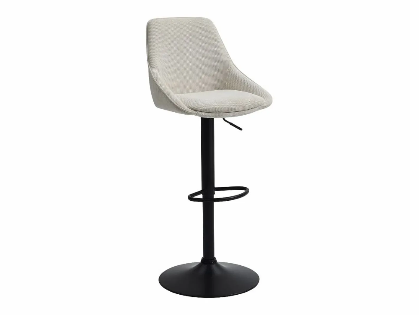 Taburete de bar de pana y metal negro - Altura ajustable - - MASURIE^Vente-unique Sale