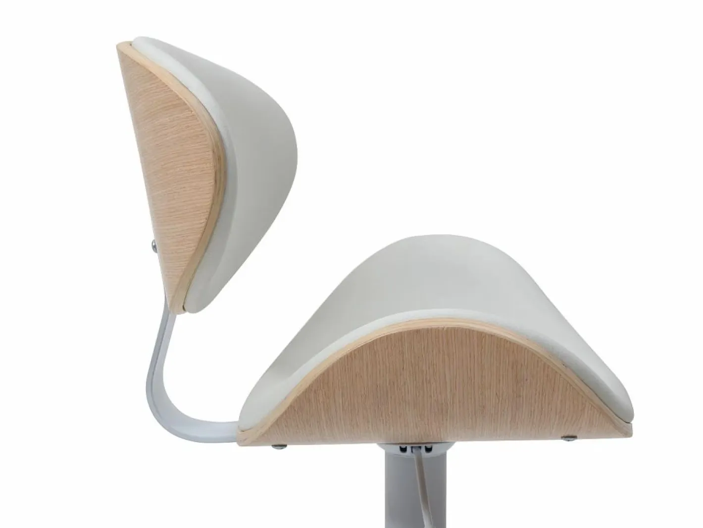 Taburete de bar de piel sintética - Altura ajustable - Natural claro y Blanco - MONTENEGRO^Vente-unique Outlet
