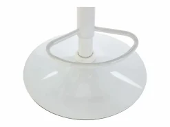 Vente-unique Muebles De Bar|Taburete Alto|Taburete de bar de tela y metal - Altura regulable - y blanco - CARSTEN