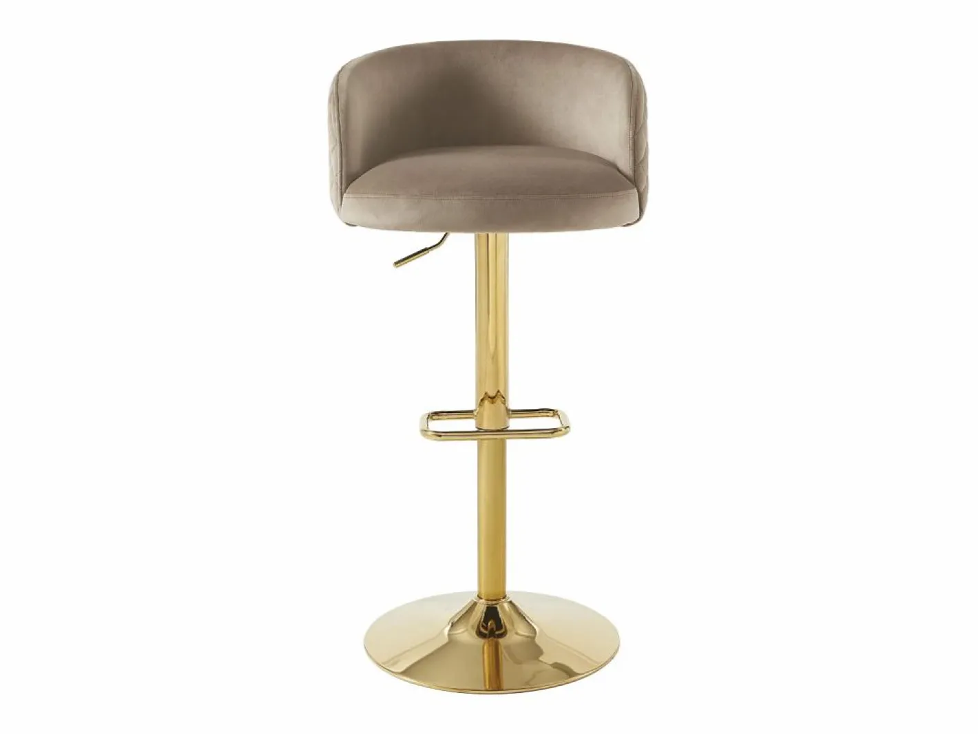 Taburete de bar de terciopelo y metal dorado - Altura ajustable - - PERLANITA^Vente-unique Outlet