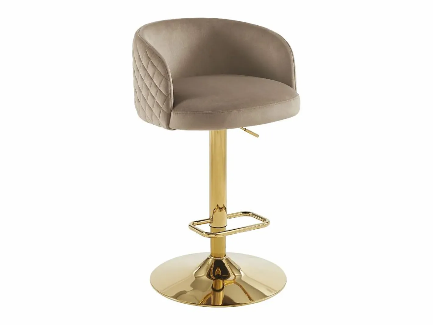 Taburete de bar de terciopelo y metal dorado - Altura ajustable - - PERLANITA^Vente-unique Outlet