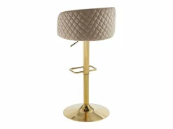 Taburete de bar de terciopelo y metal dorado - Altura ajustable - - PERLANITA^Vente-unique Outlet