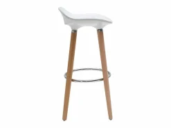 Miliboo Taburete de bar diseño escandinavo lote de 2 GILDA Blanco Hot