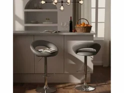 Taburete de cocina alto, giratorio y regulable con Reposapiés Chicago -^AHD Clearance