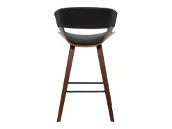 Miliboo Muebles De Bar|Taburete Alto|Taburete de cocina de diseño negro con madera oscura 65 cm SYRAH