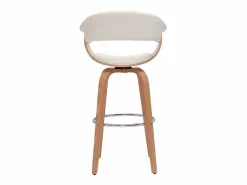 Miliboo Taburete de cocina de diseño giratorio y madera clara 67 cm OKTAV Blanco Sale