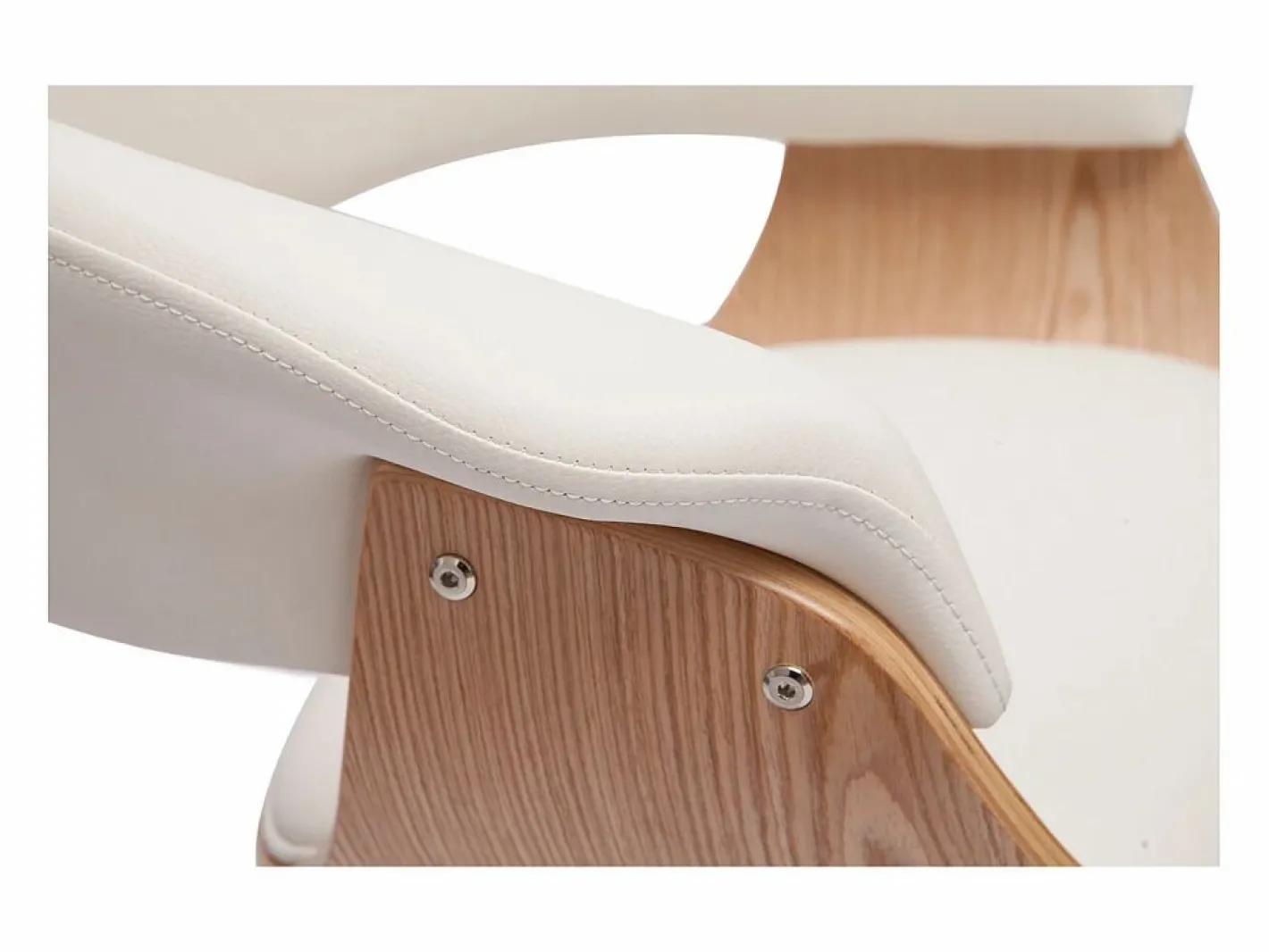 Miliboo Taburete de cocina de diseño giratorio y madera clara 67 cm OKTAV Blanco Sale