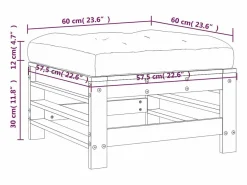 vidaxl Taburete de jardín con cojín madera maciza de pino Blanco Discount