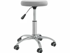 Taburete de masaje terciopelo claro ES590188^