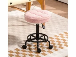 Taburete De Oficina|Taburete de oficina regulable en altura 50-66 cm, giratorio 360°, poliéster, (50x50x66 cm)