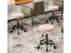 Taburete De Oficina|Taburete de oficina regulable en altura 50-66 cm, giratorio 360°, poliéster, (50x50x66 cm)